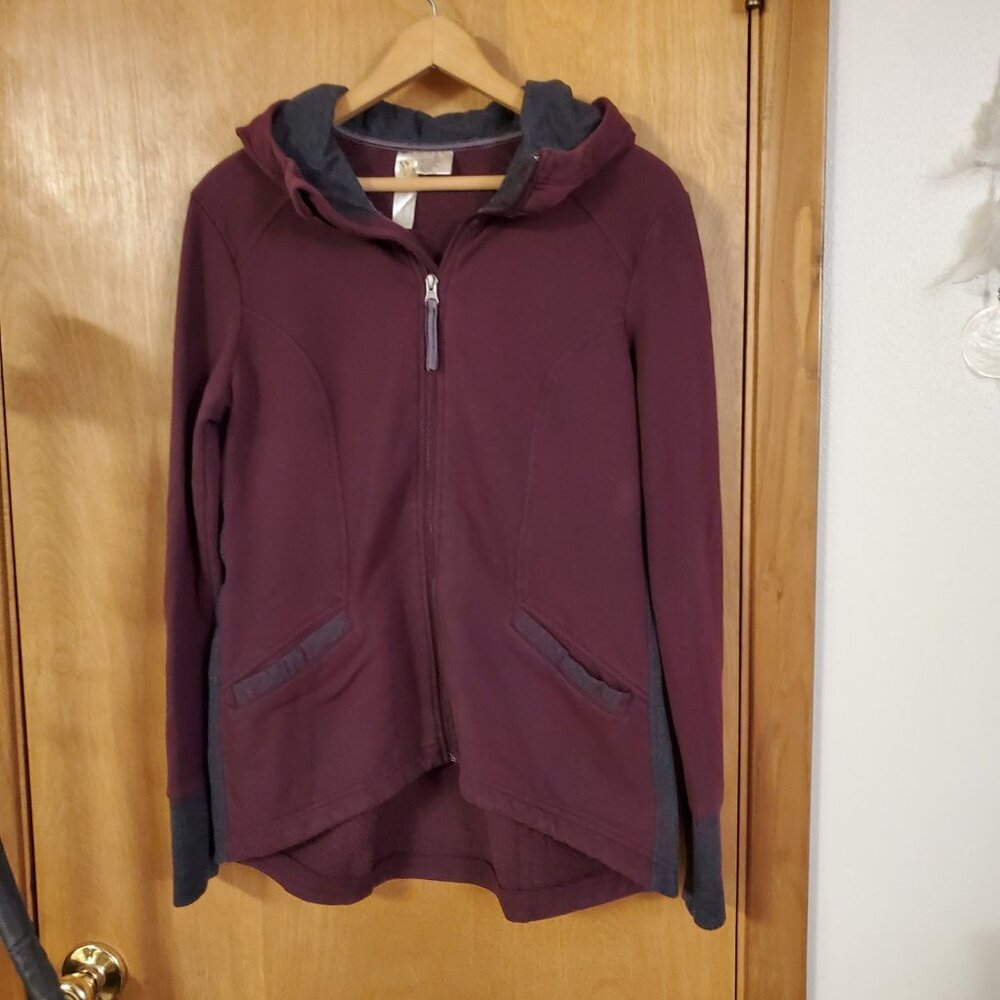 Halcyon Zip Up Hoodie Jacket Womens Medium Maroon/Gray EUC